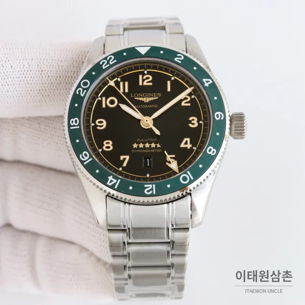 론진 스피릿 줄루타임 세라믹베젤 GMT 오토매틱 42mm 블랙 다이얼 스틸 브레이슬릿 론진 스피릿 줄루타임 세라믹베젤 GMT 오토매틱 42mm 블랙 다이얼 스틸 브레이슬릿