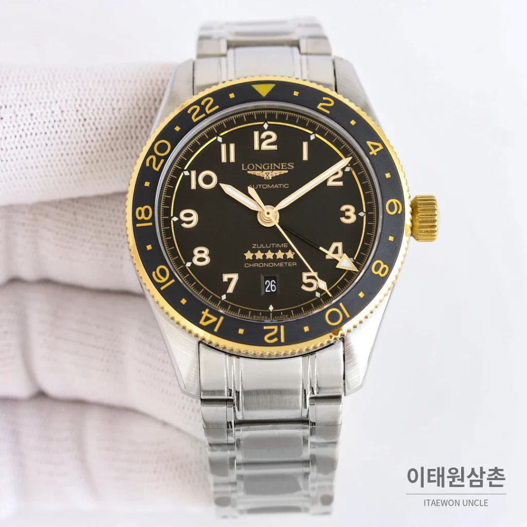 론진 스피릿 줄루타임 로즈골드 세라믹베젤 GMT 오토매틱 42mm