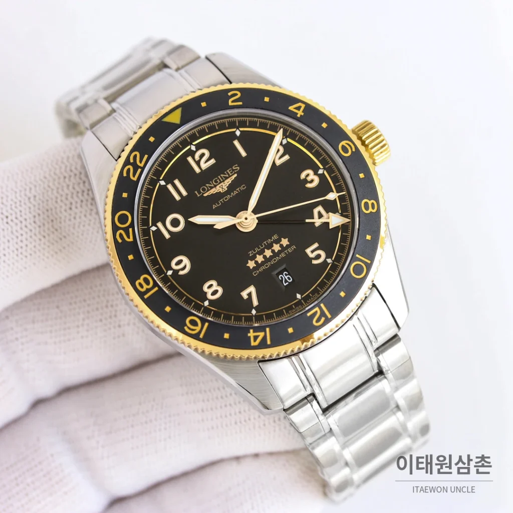 론진 스피릿 줄루타임 로즈골드 세라믹베젤 GMT 오토매틱 42mm