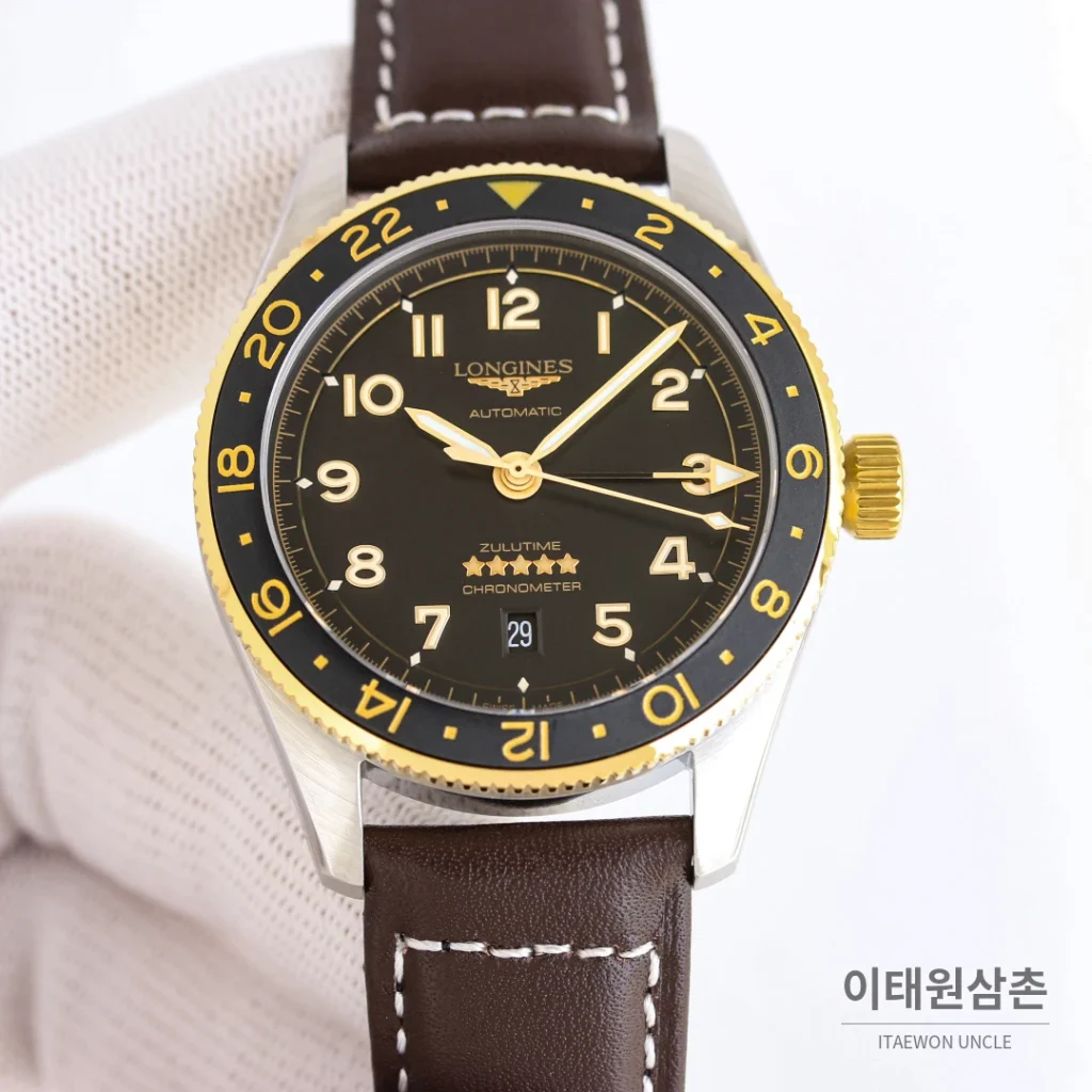 론진 스피릿 줄루타임 로즈골드 세라믹베젤 GMT 오토매틱 42mm