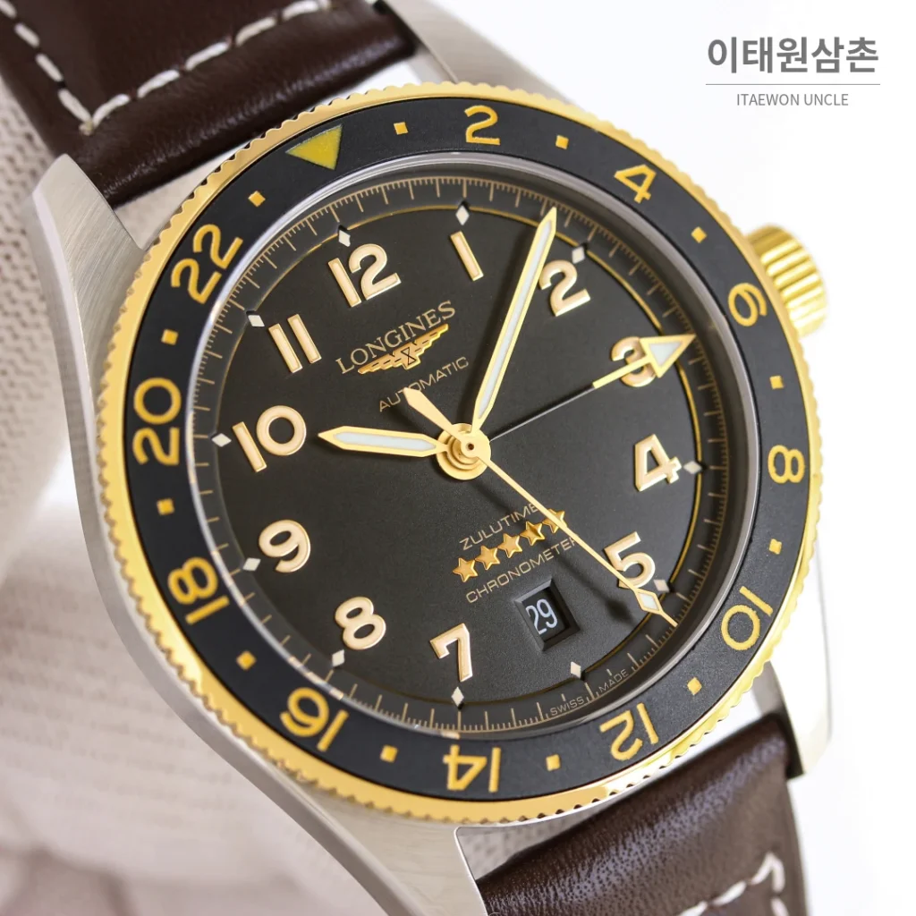 론진 스피릿 줄루타임 로즈골드 세라믹베젤 GMT 오토매틱 42mm