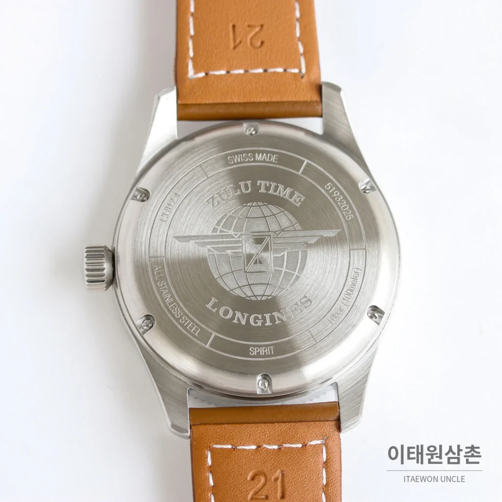 론진 스피릿 줄루타임 세라믹베젤 GMT 오토매틱 42mm 블랙 다이얼 스틸 브레이슬릿 (3)