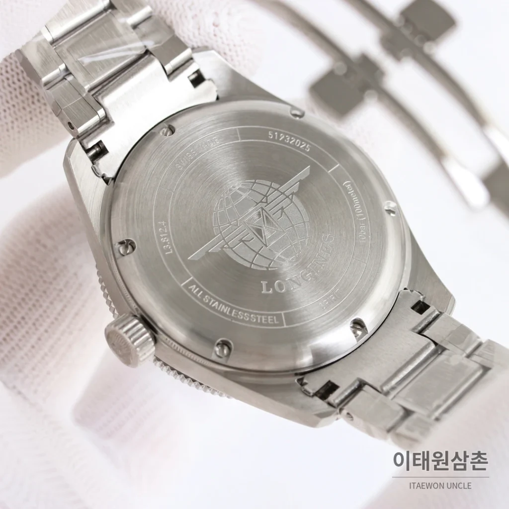 론진 스피릿 줄루타임 세라믹베젤 GMT 오토매틱 42mm 블랙 다이얼 브라운 가죽 스트랩