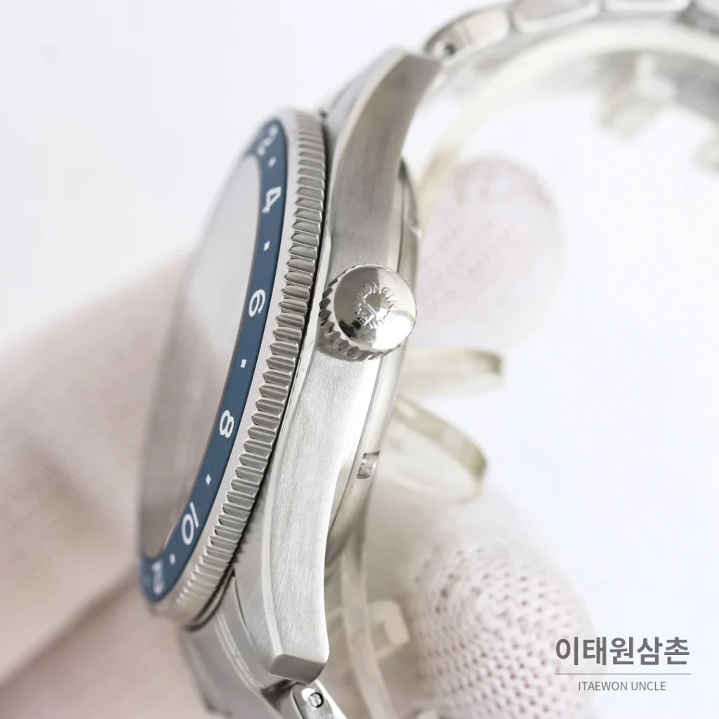 론진 스피릿 줄루타임 실버베젤 네이비다이얼 GMT 오토매틱 42mm