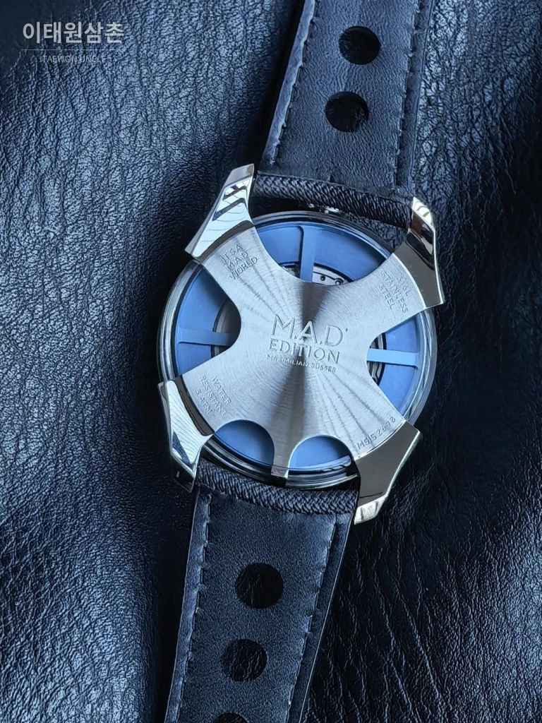 엠비앤에프 M.A.D.1S 사이드타임 대형로터 퍼플 오토매틱 42mm 스켈레톤 다이얼 블랙 러버 스트랩 그린 베젤