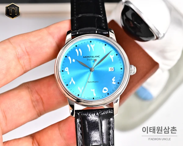 몽블랑 스타 레거시 터콰이즈 선레이 아라비아 인덱스 데이트 오토매틱 42mm 몽블랑 스타 레거시 터콰이즈 선레이 아라비아 인덱스 데이트 오토매틱 42mm
