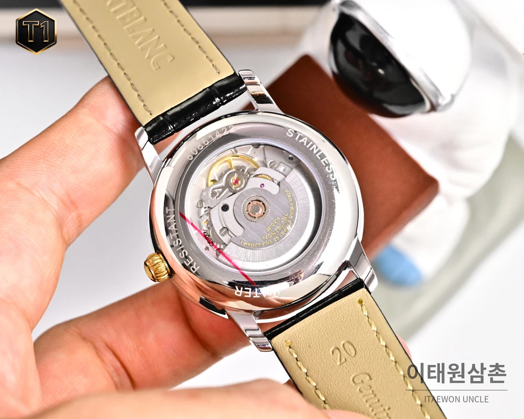 몽블랑 스타 레거시 투톤 실버 선레이 로만 인덱스 데이트 오토매틱 42mm