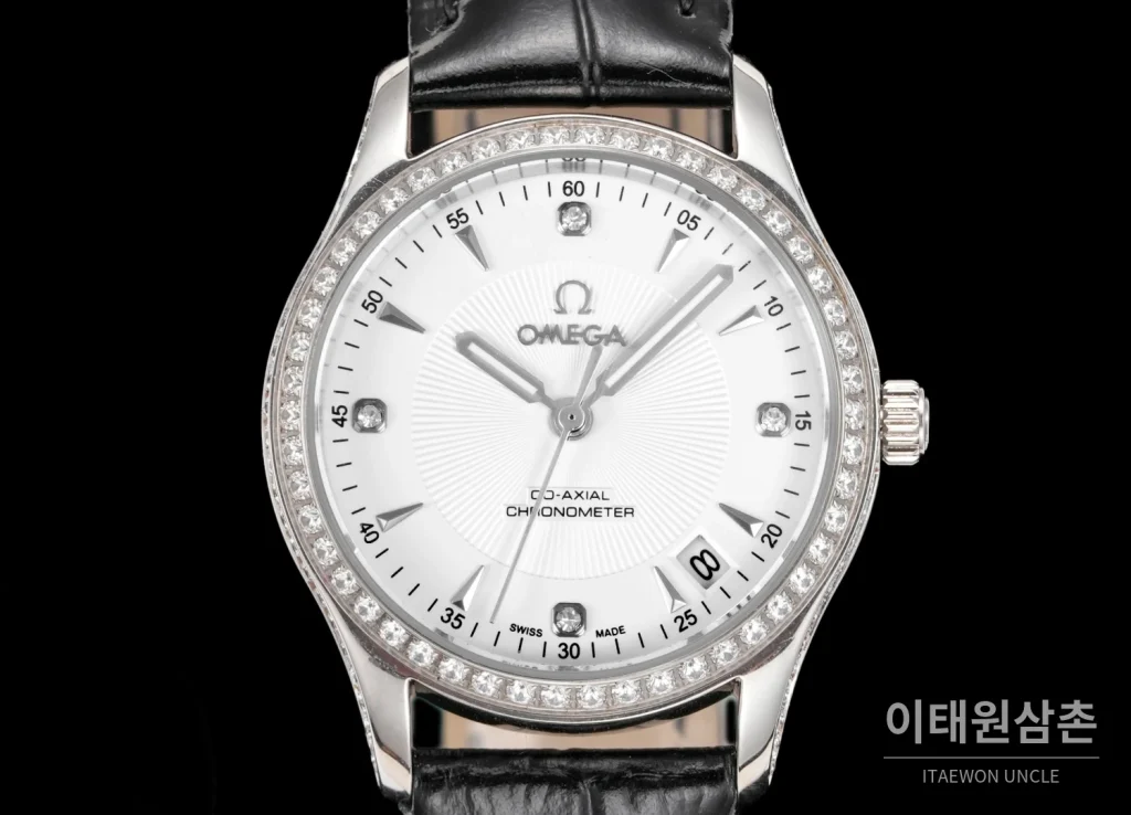 오메가 316L 스틸 풀다이아 여성용 오토매틱 시계 33mm