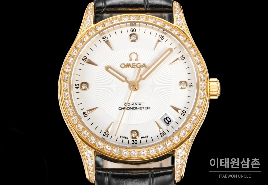 오메가 316L 스틸 풀다이아 여성용 오토매틱 시계 33mm