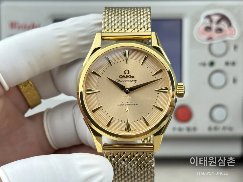 오메가 컨스텔레이션 악어가죽 스켈레톤백 오토매틱 39.4mm