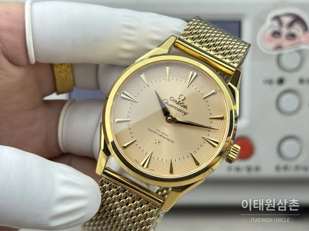 오메가 컨스텔레이션 악어가죽 스켈레톤백 오토매틱 39.4mm