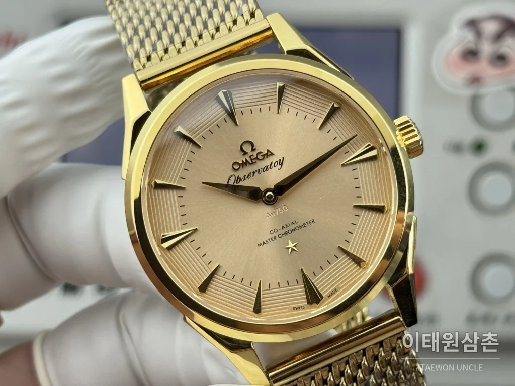 오메가 컨스텔레이션 악어가죽 스켈레톤백 오토매틱 39.4mm