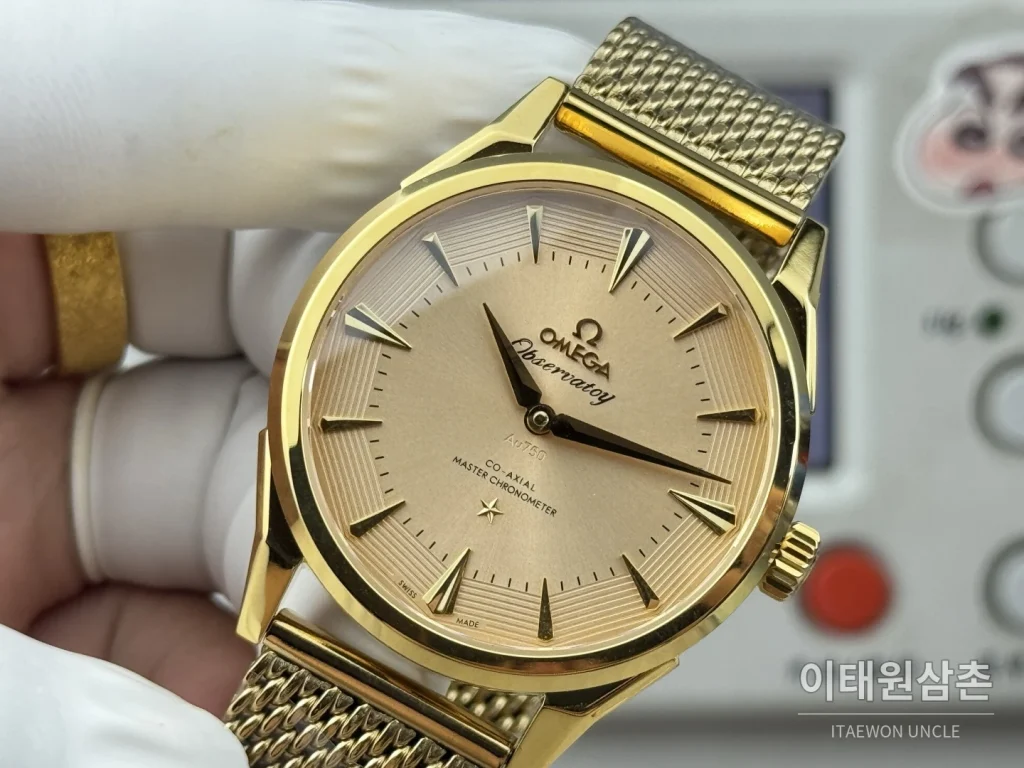 오메가 컨스텔레이션 악어가죽 스켈레톤백 오토매틱 39.4mm