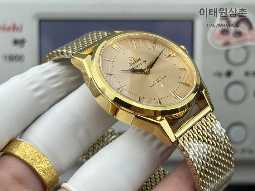 오메가 컨스텔레이션 악어가죽 스켈레톤백 오토매틱 39.4mm