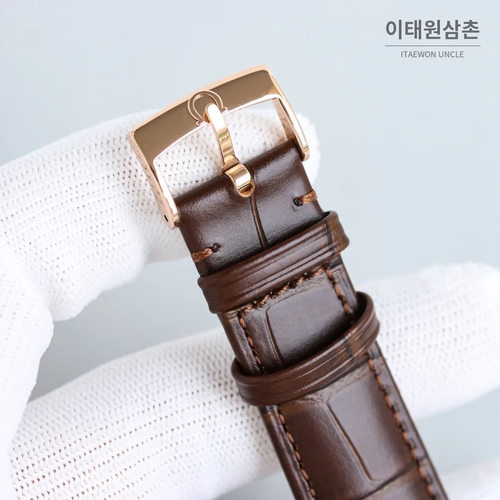 오메가 컨스텔레이션 오토매틱 40mm 샴페인 다이얼 브라운 가죽 스트랩