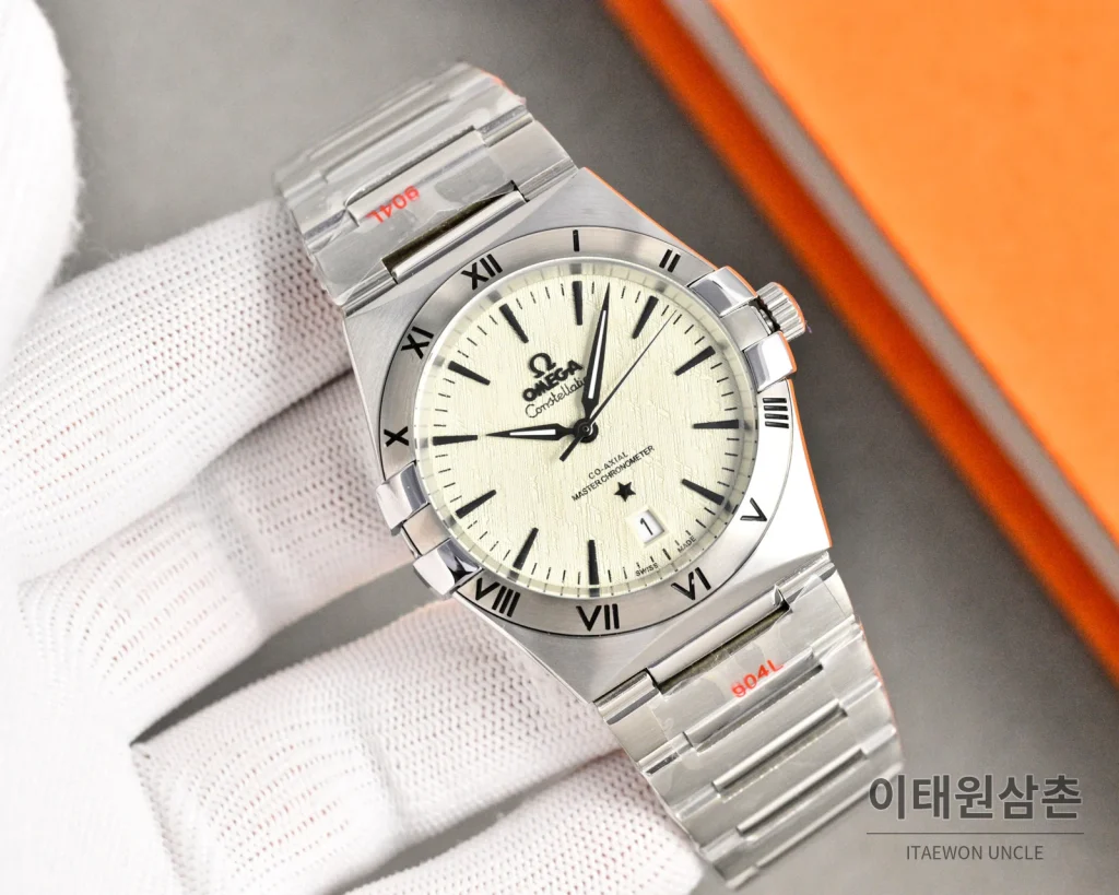 오메가 콘스텔레이션 오토매틱 41mm 샴페인 다이얼