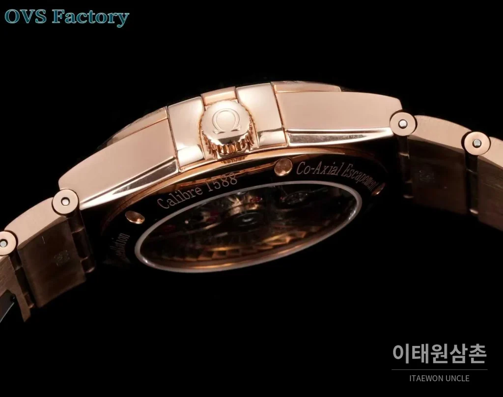 오메가 컨스텔레이션 스틸 골드톤 다이아몬드 로만베젤 데이트 오토매틱 38mm 골드 / 실버 로즈골드 브레이슬릿