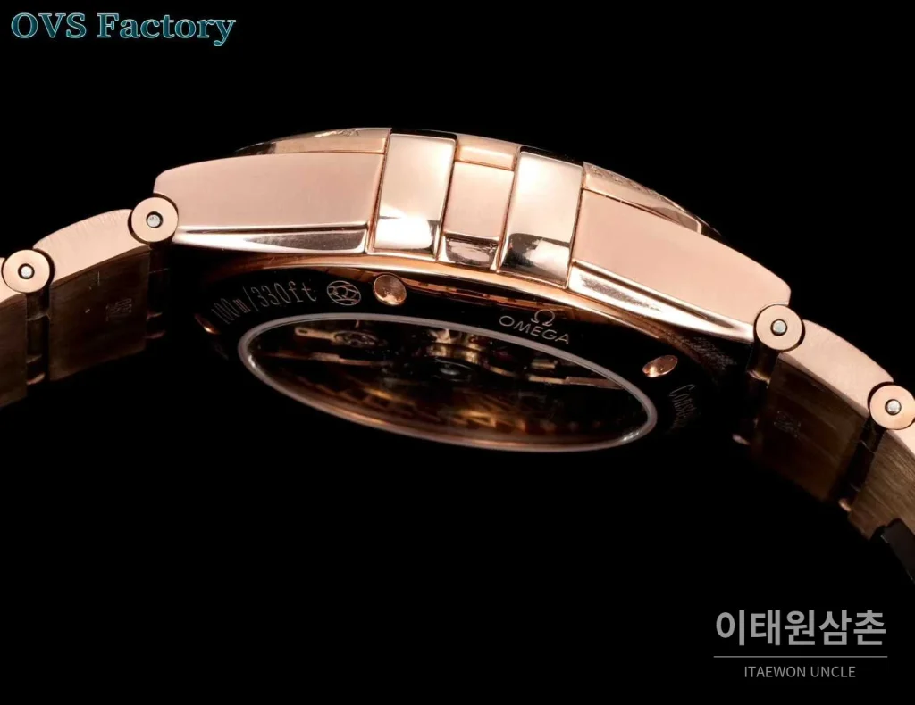 오메가 컨스텔레이션 스틸 골드톤 다이아몬드 로만베젤 데이트 오토매틱 38mm 골드 / 실버 로즈골드 브레이슬릿
