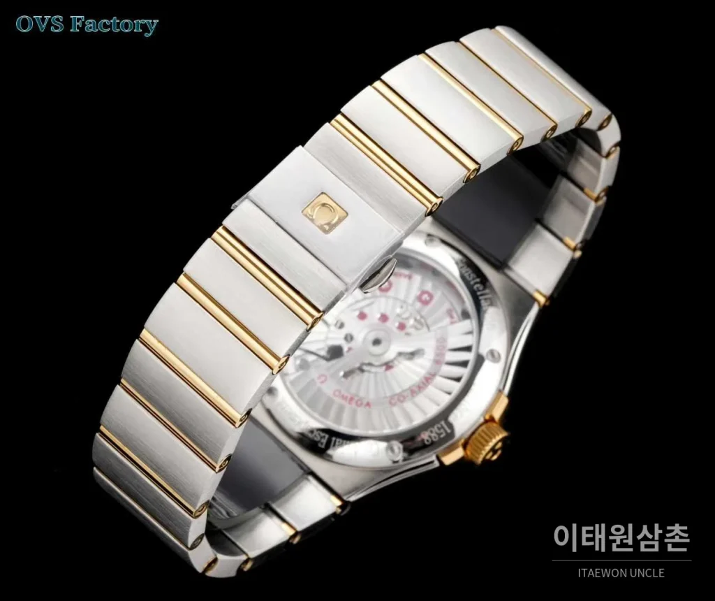 오메가 컨스텔레이션 스틸 골드톤 다이아몬드 로만베젤 데이트 오토매틱 38mm 골드 / 실버 투톤 브레이슬릿 (2)