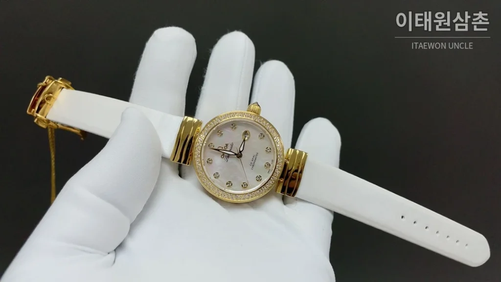 오메가 드빌 레이디매틱 마더오브펄 오토매틱 34mm