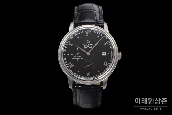 오메가 드빌 파워리저브 스몰세컨즈 데이트 오토매틱 39.5mm 실버 블랙 가죽 스트랩 (3) 오메가 드빌 파워리저브 스몰세컨즈 데이트 오토매틱 39.5mm 실버 블랙 가죽 스트랩 (3)