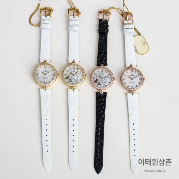 오메가 드빌 프레스티지 듀드롭 로즈골드 마더오브펄 다이아몬드 시계 32mm 자개 다이얼 오메가 드빌 프레스티지 듀드롭 로즈골드 마더오브펄 다이아몬드 시계 32mm 자개 다이얼