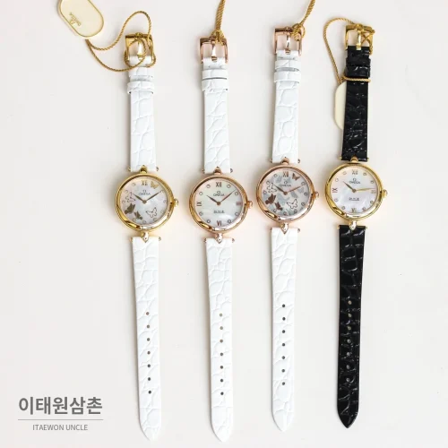 오메가 드빌 프레스티지 듀드롭 로즈골드 마더오브펄 다이아몬드 시계 32mm