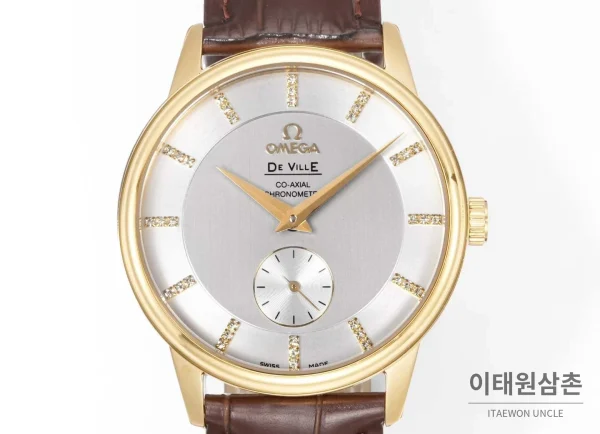 오메가 드빌 스틸 실버다이얼 오토매틱 가죽스트랩 드레스워치 39mm 오메가 드빌 스틸 실버다이얼 오토매틱 가죽스트랩 드레스워치 39mm