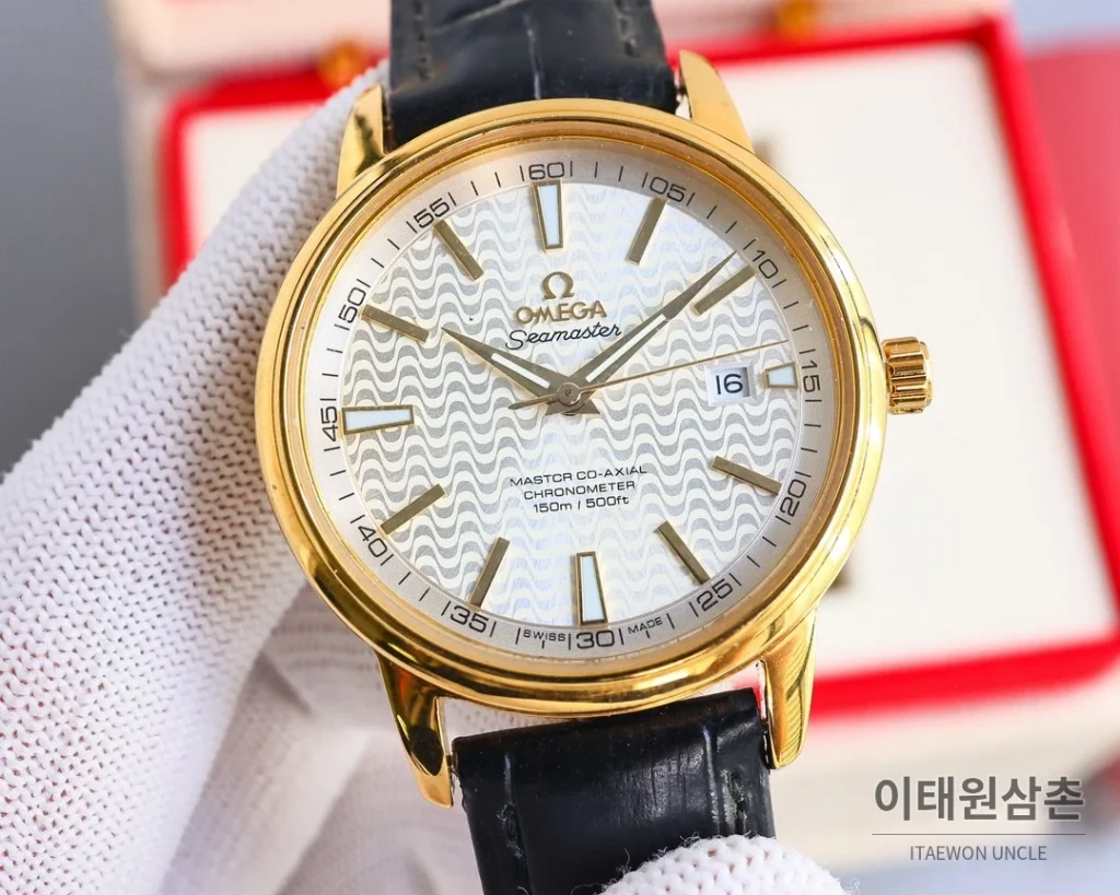 오메가 드빌 오토매틱 40mm 화이트 다이얼