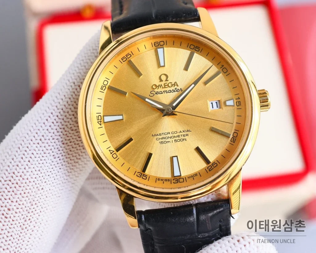 오메가 드빌 오토매틱 40mm 화이트 다이얼