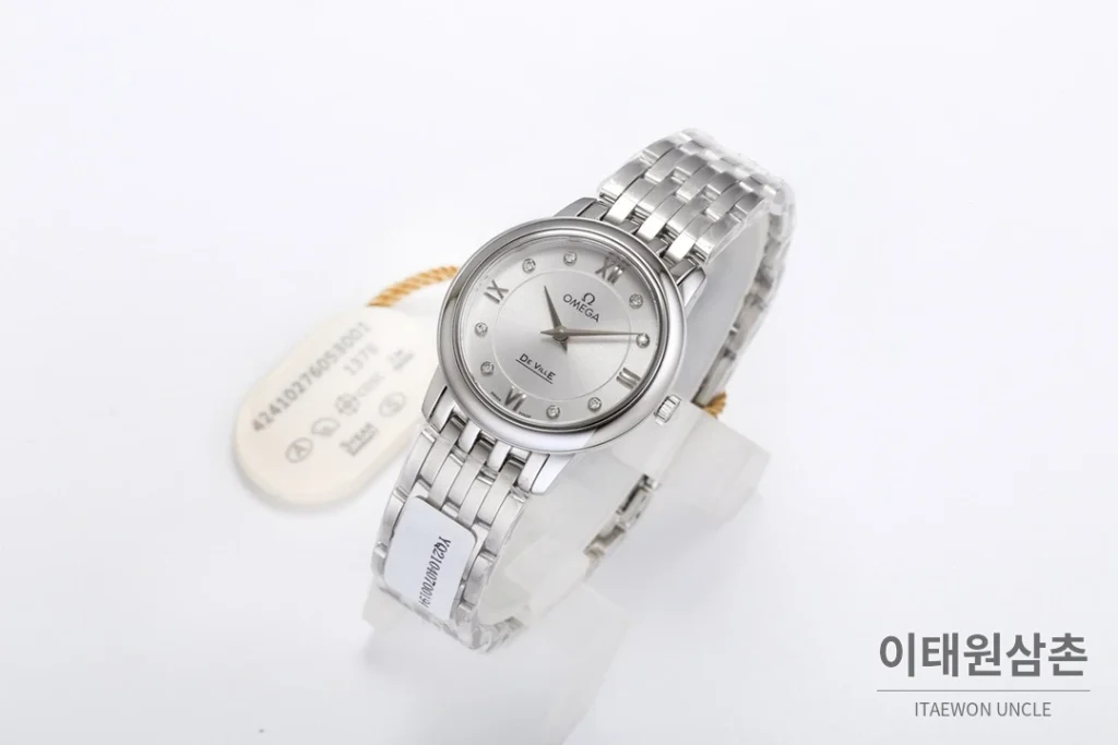 오메가 드빌 쿼츠 27.4mm 자개 다이얼 스틸 브레이슬릿