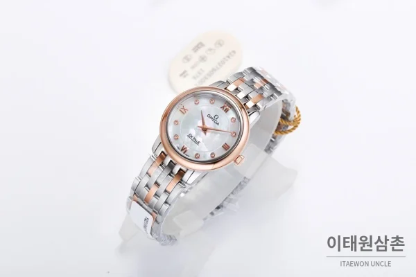 오메가 드빌 쿼츠 27.4mm 자개 다이얼 투톤 브레이슬릿