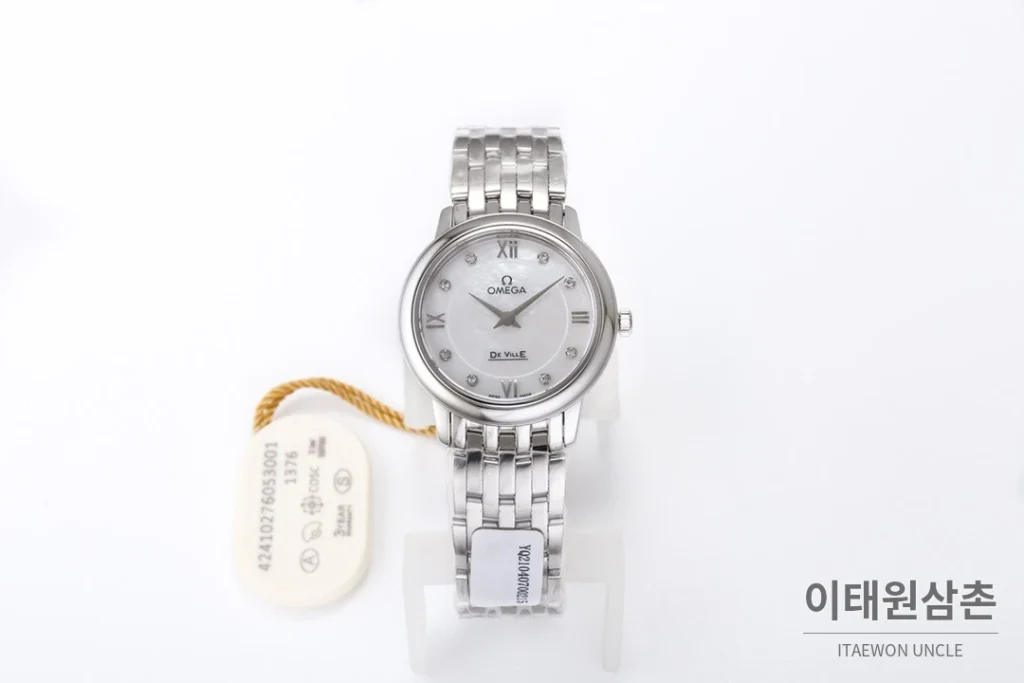 오메가 드빌 쿼츠 27.4mm 자개 다이얼 투톤 브레이슬릿