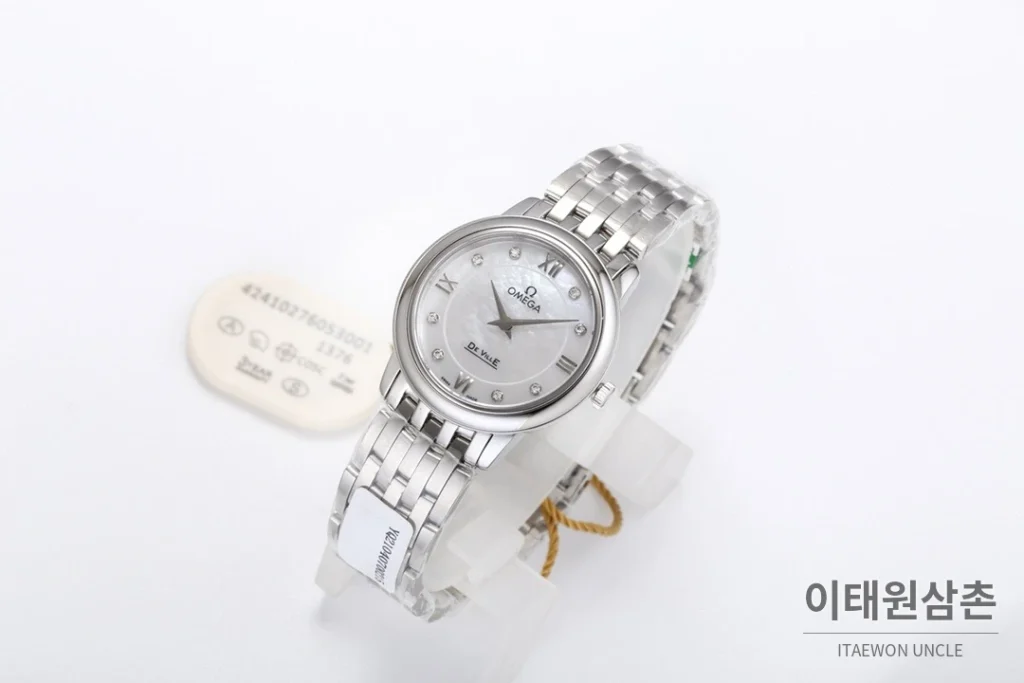 오메가 드빌 쿼츠 27.4mm 자개 다이얼 투톤 브레이슬릿