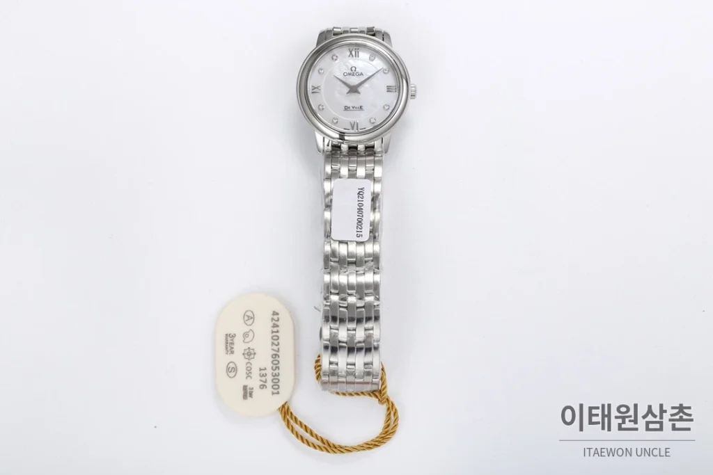 오메가 드빌 쿼츠 27.4mm 자개 다이얼 스틸 브레이슬릿