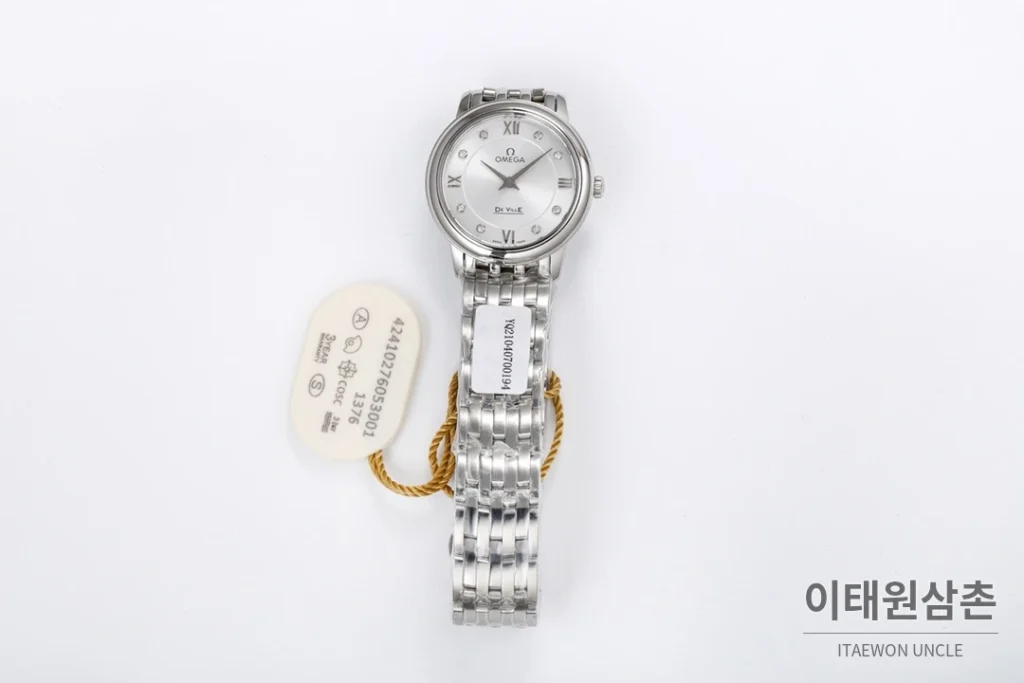 오메가 드빌 쿼츠 27.4mm 자개 다이얼 스틸 브레이슬릿