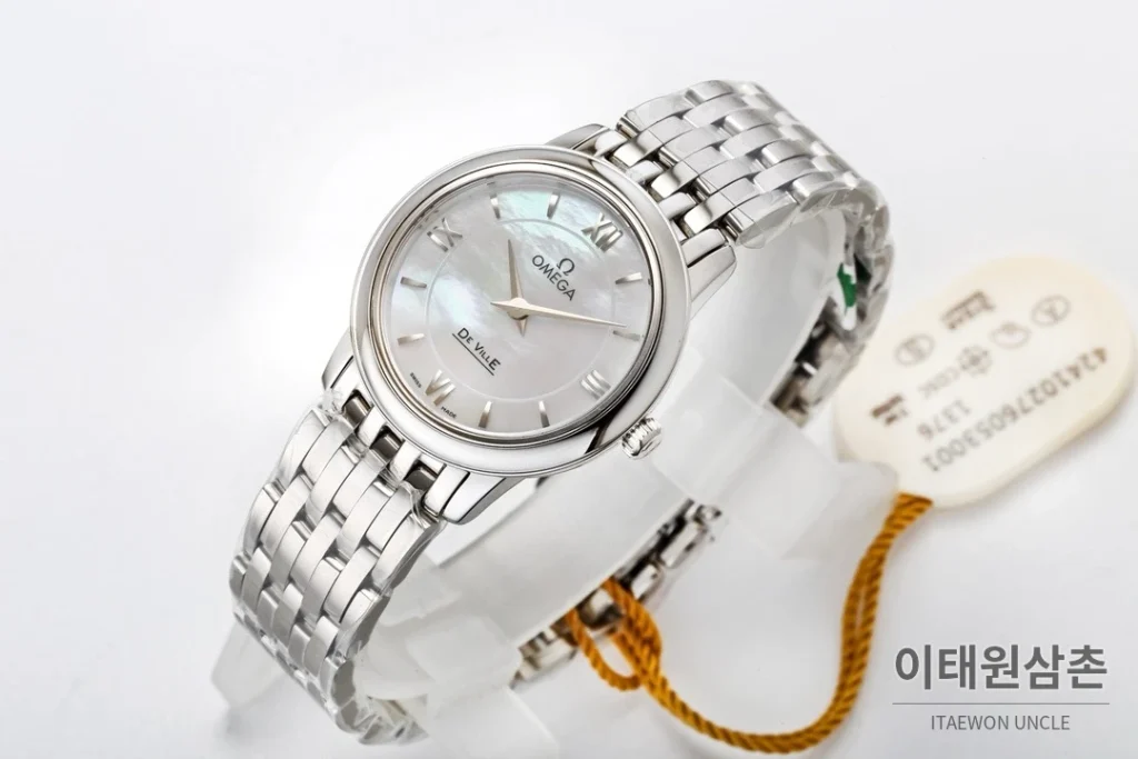 오메가 드빌 쿼츠 27.4mm 자개 다이얼 투톤 브레이슬릿 (2)
