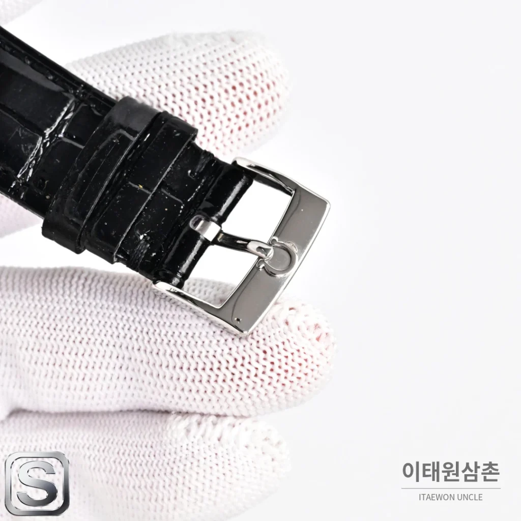 오메가 문페이즈 문앤스타 캘린더 가죽밴드 오토매틱 40mm R43 네이비 다이얼