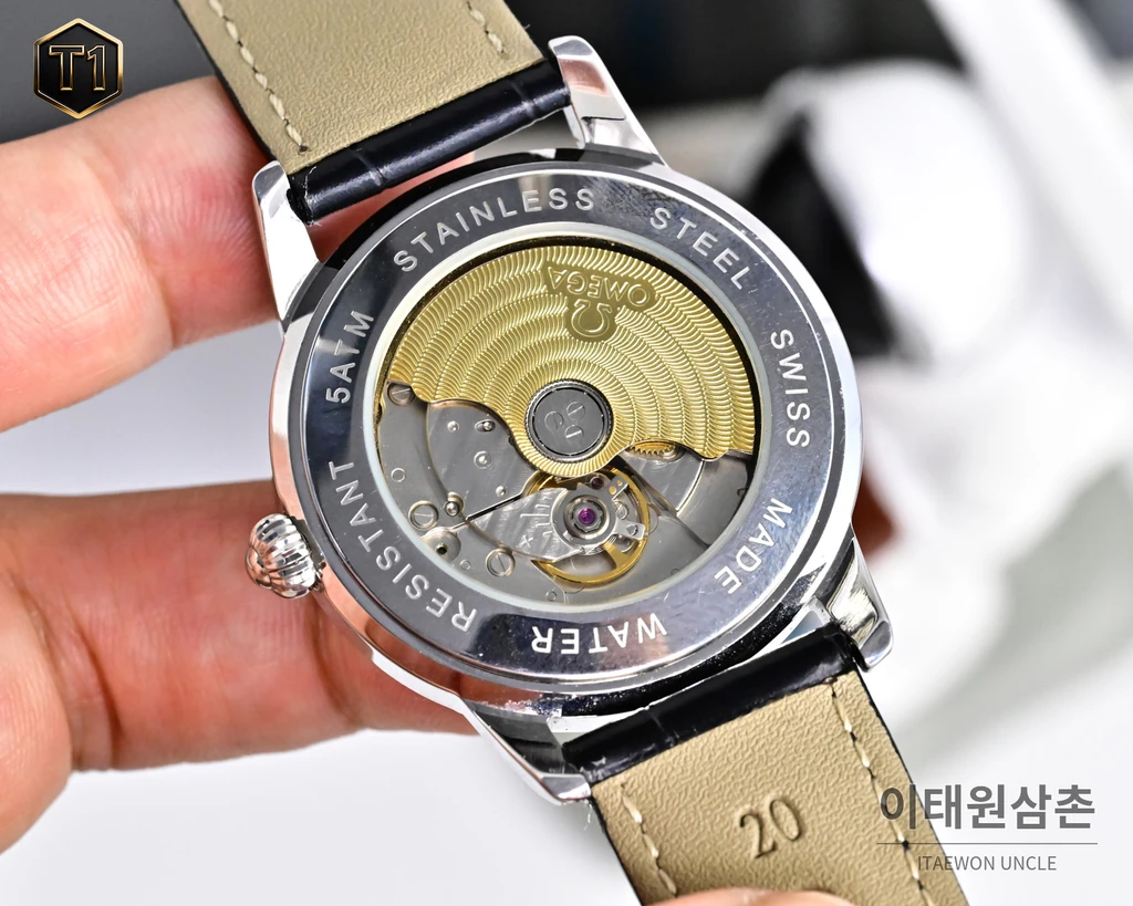 오메가 신형 3D 블루 라이트 글래스 오토매틱 실버베젤 화이트 워치 40mm