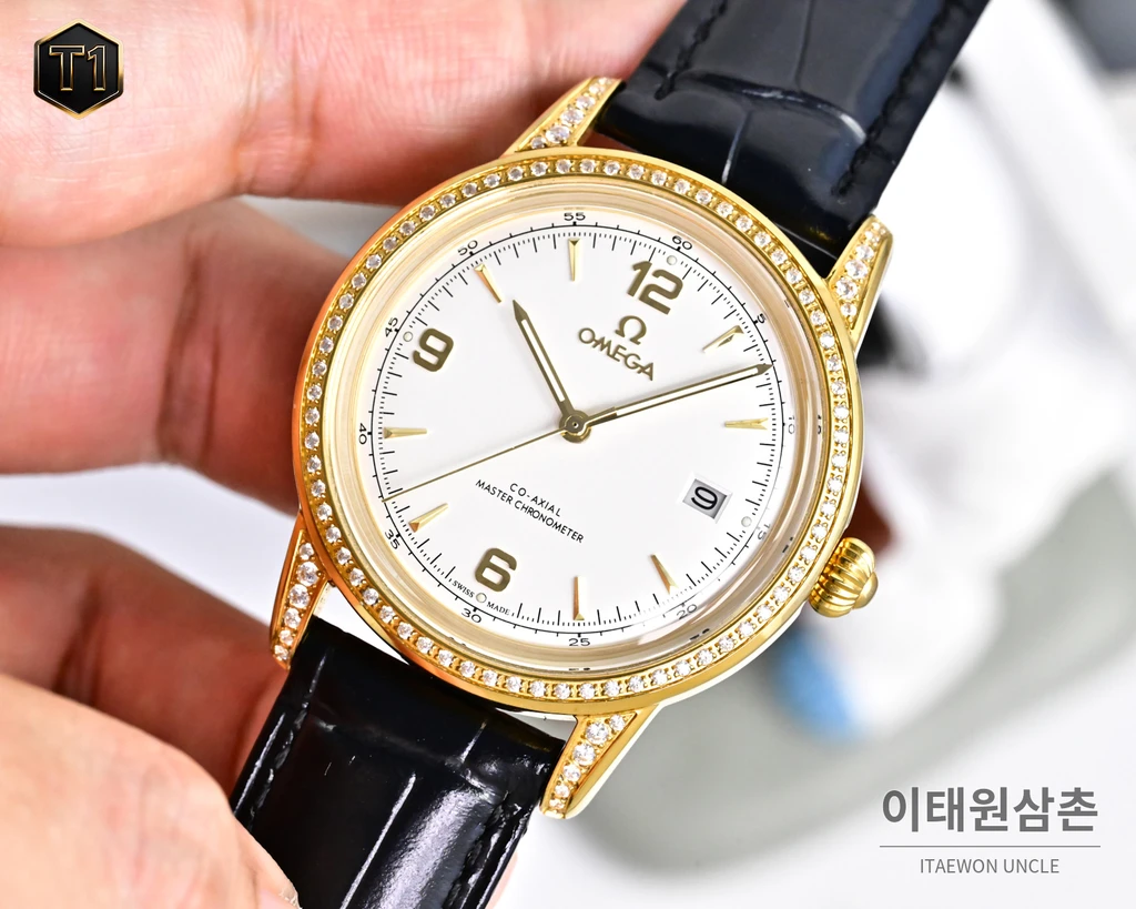 오메가 신형 3D 블루 라이트 글래스 오토매틱 화이트 워치 40mm
