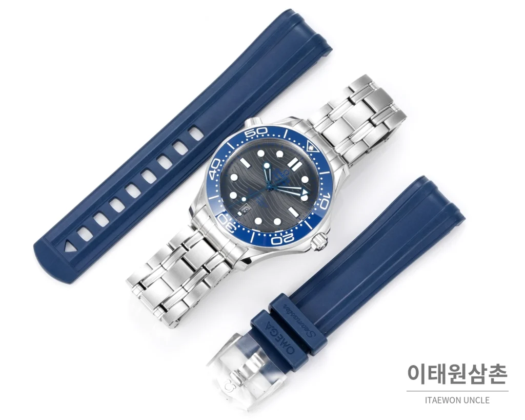 오메가 씨마스터300 세라믹 웨이브다이얼 오토매틱 42mm 스틸 브레이슬릿 블루 베젤