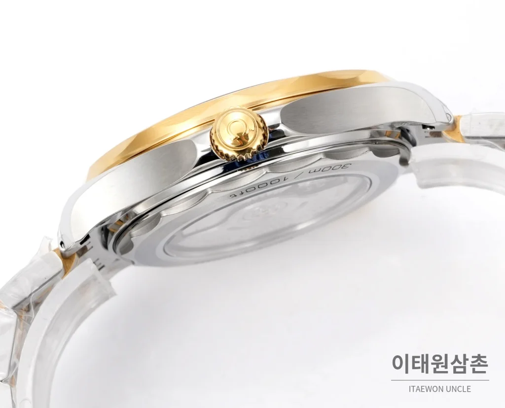 오메가 씨마스터300 세라믹 웨이브다이얼 오토매틱 42mm 투톤 브레이슬릿 골드 베젤