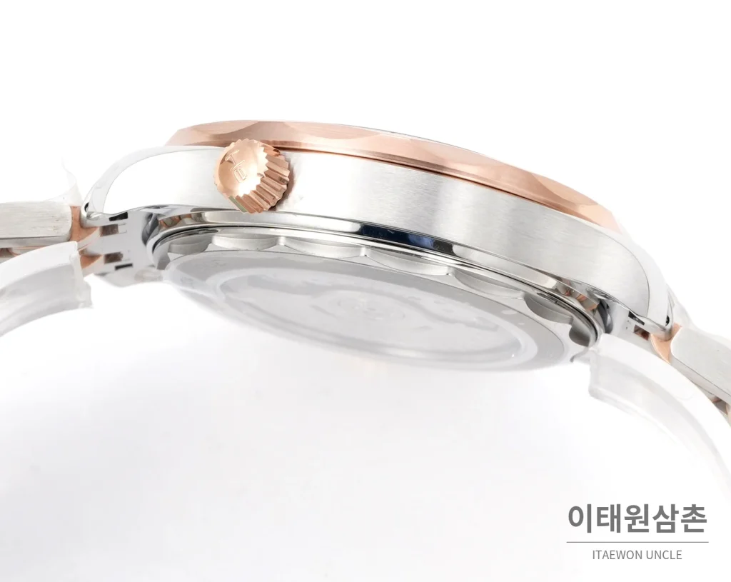 오메가 씨마스터300 세라믹 웨이브다이얼 오토매틱 42mm 투톤 브레이슬릿 로즈골드 베젤 (2)