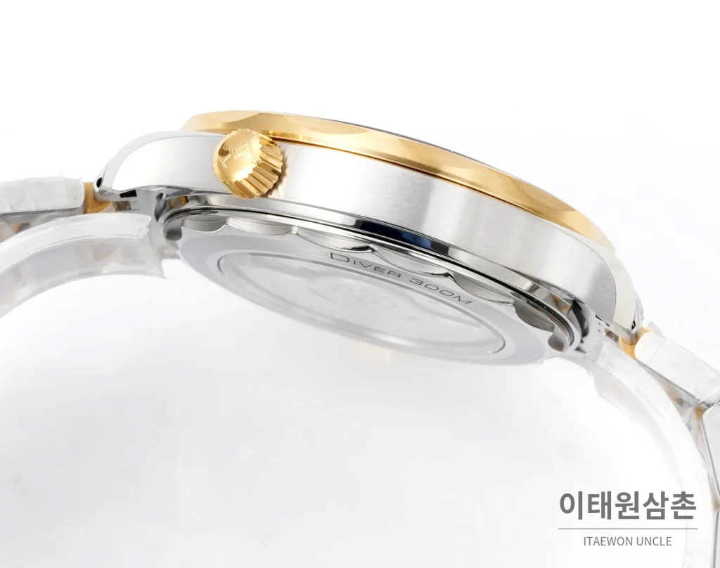 오메가 씨마스터300 세라믹 웨이브다이얼 오토매틱 42mm 투톤 브레이슬릿 골드 베젤