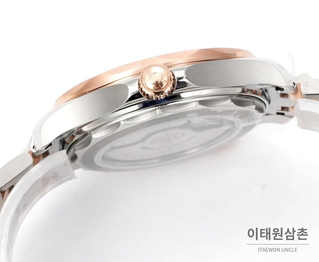 오메가 씨마스터300 세라믹 웨이브다이얼 오토매틱 42mm 투톤 브레이슬릿 로즈골드 베젤 (2)