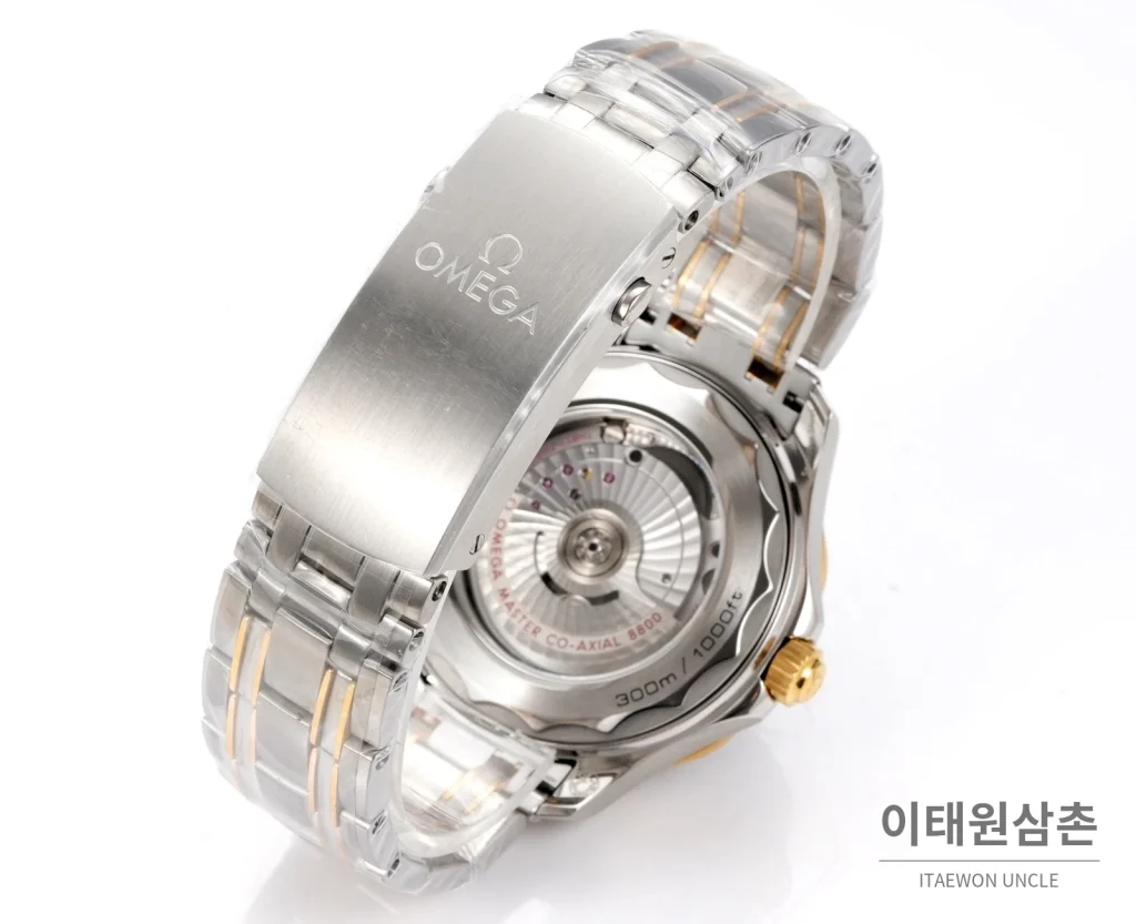 오메가 씨마스터300 세라믹 웨이브다이얼 오토매틱 42mm 투톤 브레이슬릿 골드 베젤