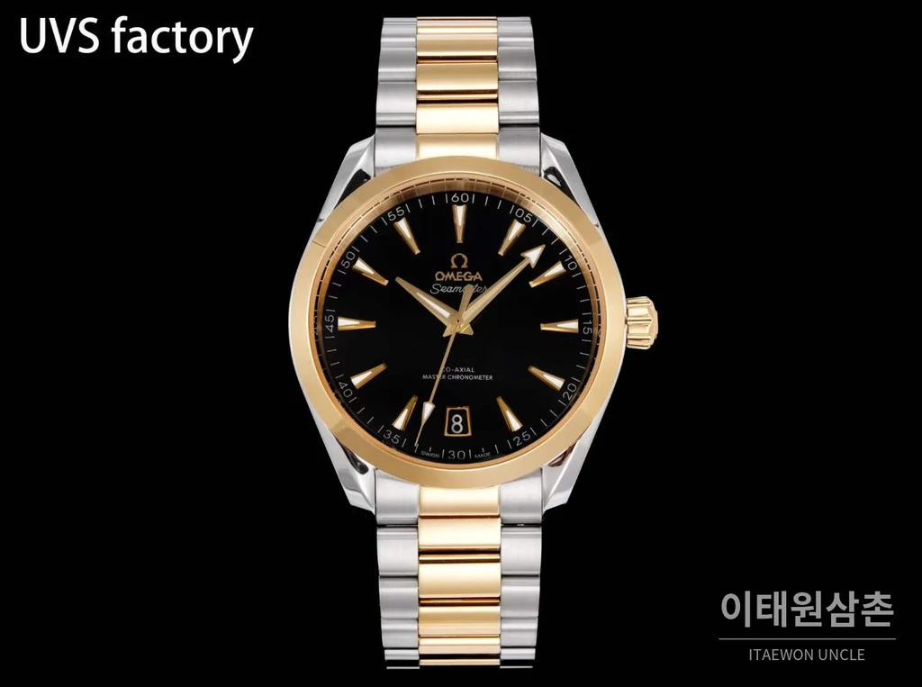 오메가 씨마스터 아쿠아 테라 150M 에나멜 그린다이얼 골드베젤 41mm 투톤 브레이슬릿
