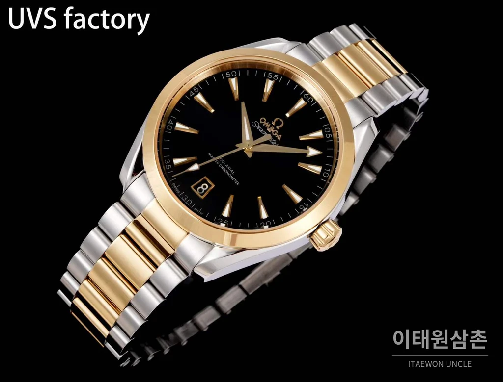 오메가 씨마스터 아쿠아 테라 150M 에나멜 그린다이얼 골드베젤 41mm 투톤 브레이슬릿