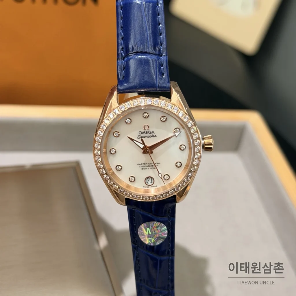 오메가 씨마스터 아쿠아 테라 오토매틱 34mm 진주색