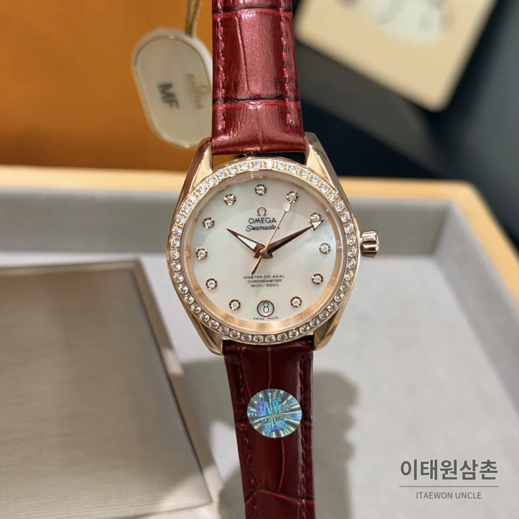 오메가 씨마스터 아쿠아 테라 오토매틱 34mm 진주색